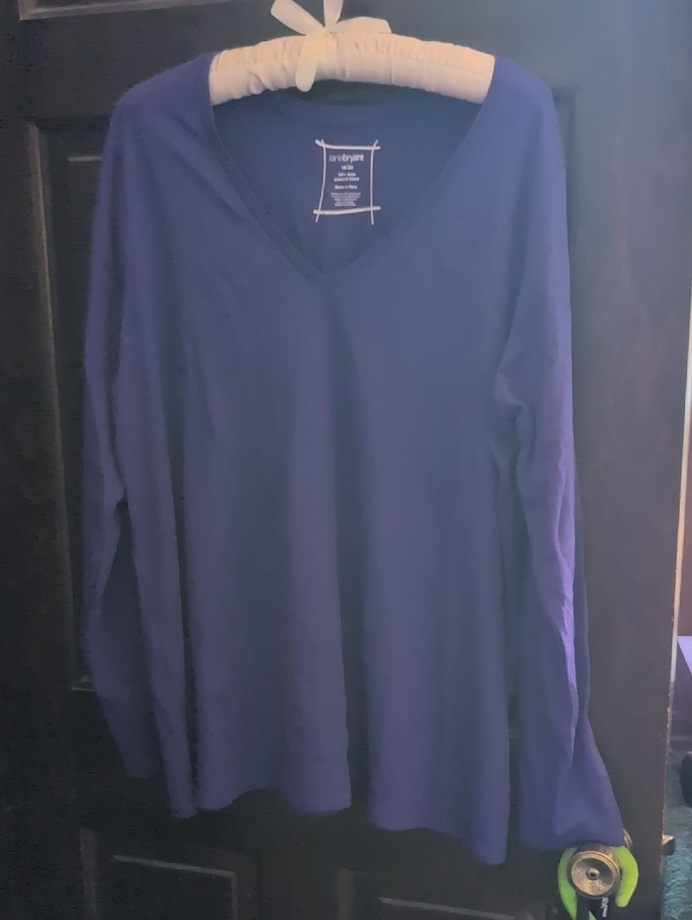 Lane Bryant Purple V-Neck Long Sleeve Tunic